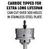 2-5/8" Carbide Tipped Hole Cutter, 3/16" Depth of Cut
