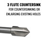 1"-82 HSS 3 Flute Center Reamer