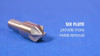 1/4"-90 HSS 6 Flute Chatterless Countersink