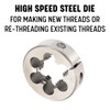7/16"-20 UNF X 1-1/2" OD Carbon Round Die