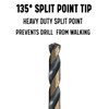 "K" HSS Black & Gold KFD Split Point Jobber Length Drill Bit, Killer Force Drill Bit