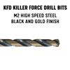 #2 HSS Black & Gold KFD Split Point Jobber Length Drill Bit, Killer Force Drill Bit