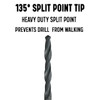 #18 HSS Split Point Jobber Length Drill Bit, Drill America