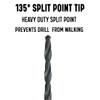 #36 HSS Split Point Jobber Length Drill Bit, Drill America