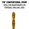 7/32" Tin Coated Jobber Length Drill Bit