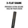 3-flat shank for extra secure hold in your chuck