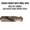 53/64" Reduced Shank Cobalt Drill Bit, 1/2" Shank, Drill America