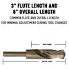 9/16" Reduced Shank Cobalt Drill Bit, 1/2" Shank, Drill America