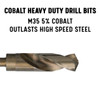 Cobalt heavy duty drill bits outlasts high speed steel
