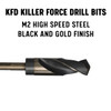 1-5/16" Reduced Shank HSS Black & Gold KFD Drill Bit, 1/2" Shank, 3-Flat Shank