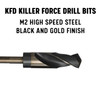 11/16" Reduced Shank HSS Black & Gold KFD Drill Bit, 1/2" Shank, 3-Flat Shank