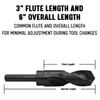 Designed for drilling larger diameter holes without requiring larger drill chucks