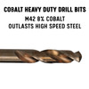 "M" Cobalt Heavy Duty Split Point Stub Drill Bit