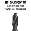 61/64" HSS Heavy Duty Split Point Stub Drill Bit, Qualtech
