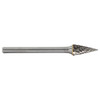 SM-53 3/16" X 1/2" Cone Pointed End Carbide Burr 1/8" Shank