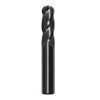 3.00mm Carbide 4 Flute 12.00mm Flute Length 38.00mm Overall Length TIN Single End Ball End Mill, Drill America