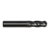 10.00mm Carbide 4 Flute 22.00mm Flute Length 70.00mm Overall Length TIN Single End Ball End Mill, Drill America