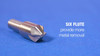 1/4" Carbide 6 Flute 60 Degree Chatterless Countersink, Drill America