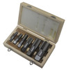 6 Piece High Speed Steel NPT Pipe Tap Set, 1/8, 1/4, 3/8, 1/2, 3/4 and 1 in Wooden Case