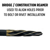 1-1/16" Magnetic Hex Shank Bridge/Construction Reamer, Black & Gold Finish