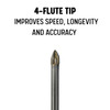 1/8" Carbide Tipped 4 Flute Glass & Tile Drill Bit