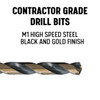 1-11/64" Reduced Shank HSS Black & Gold Contractor Drill Bit, 1/2" Shank, 3-Flat Shank