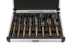 9/16"-1"x16ths 8 Piece HSS Black & Gold Contractor Reduce Shank Drill Bit Set