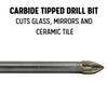 1/8" Carbide Tipped 4 Flute Glass & Tile Drill Bit with Hex Shank