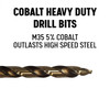 1/16 - 1/2 Stepped Point Cobalt Drill Bit Set, Shatter Proof Case, 29 Pieces (1/64 Increments)