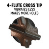 1/4" x 8" SDS-Plus 4-Flute Cross Tip Hammer Drill Bit