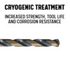 21/64" Cryogenic Treated HSS Black & Gold KFD Split Point Jobber Length Drill Bit, 3-Flat Shank