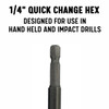 1/8" - 3/8" 5 Piece Carbide Tipped Glass & Tile Drill Bit with Hex Shank