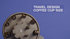 Coffee cup size, travel design