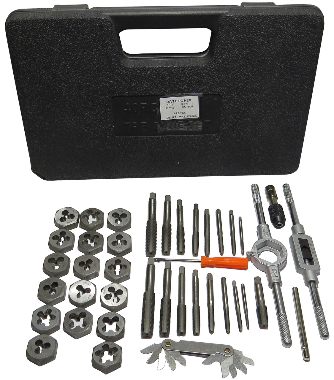41/2" Carbon Steel Tap and Die Set with Hex Die DWT40PCHEX