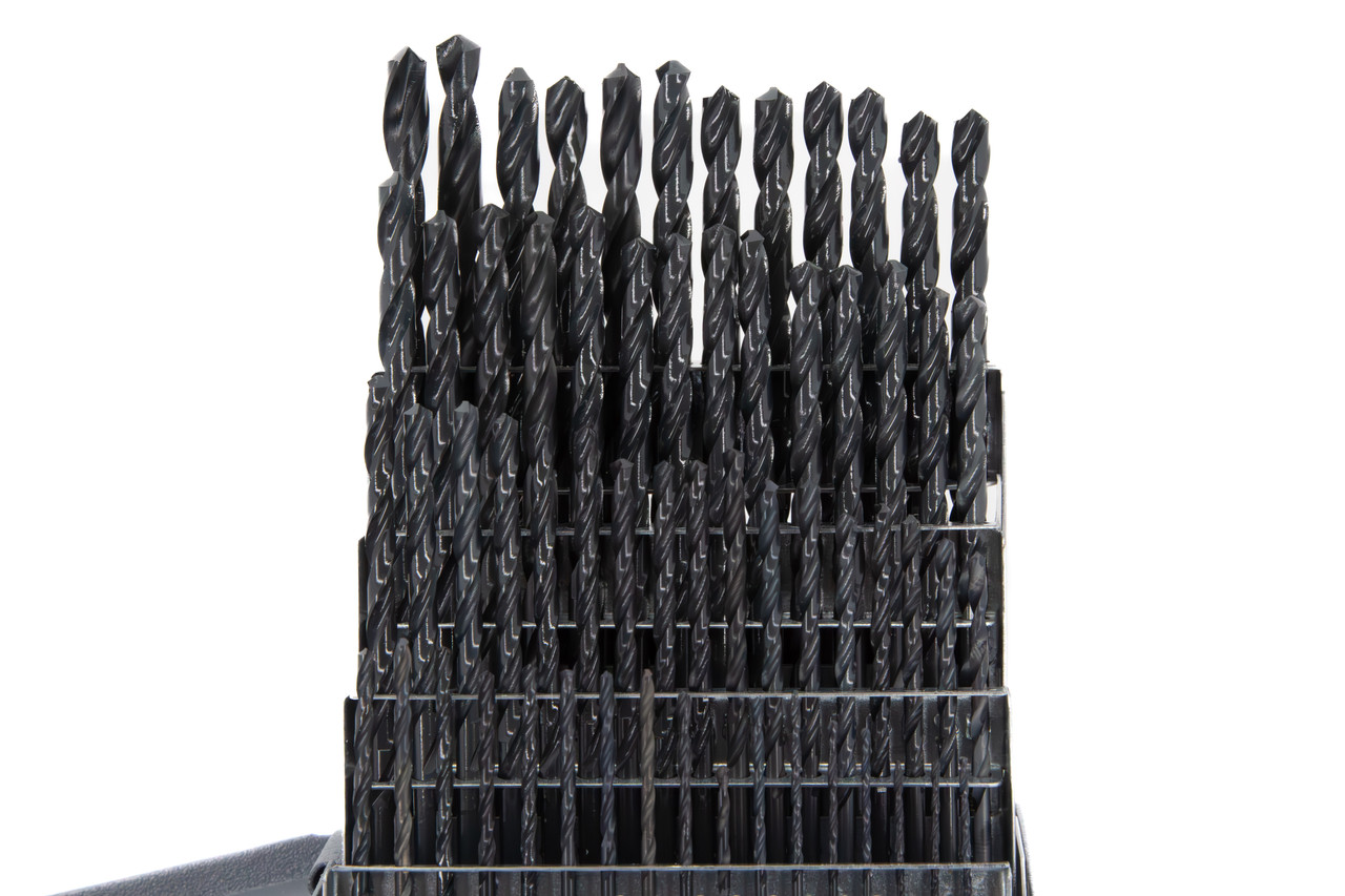 1-#60 60 Piece HSS Jobber Length Drill Bit Set, Qualtech