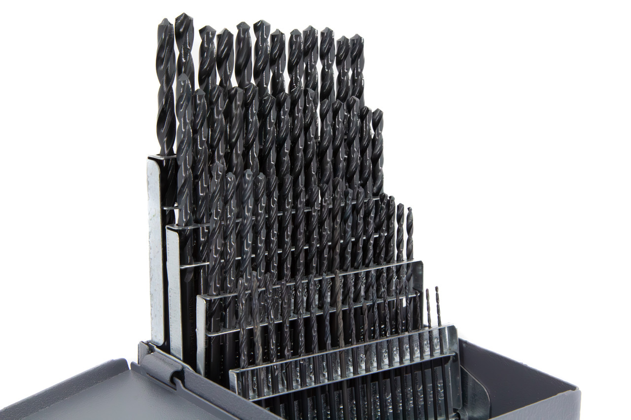 1-#60 60 Piece HSS Jobber Length Drill Bit Set, Qualtech