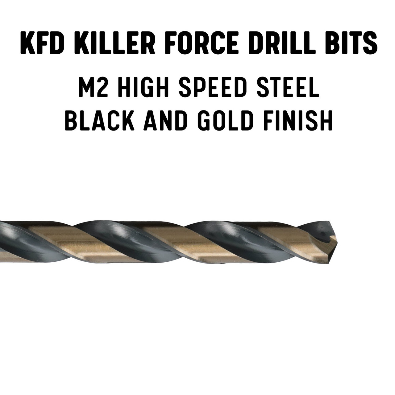 115 Piece KFD Black Gold HSS Split Point Drill Bit Set, (1/16