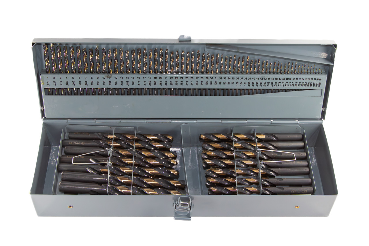 115 Piece KFD Black & Gold HSS Split Point Drill Bit Set, (1/16