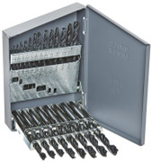 1/16-3/8x64ths 21 Piece Tin Coated Drill Bit Set, Qualtech