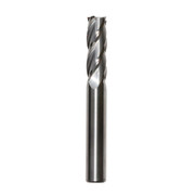 7/16 Carbide 4 Flute Uncoated (Bright) 2 Flute Length 4 Overall Length 7/16 Shank Single End Square End Mill, Drill America