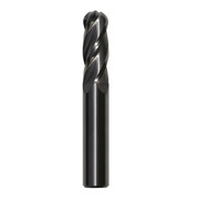 3/4 4 Flute Carbide TIALN 1-1/2 Flute Length 4 Overall Length 3/4 Shank Single End Ball End Mill, Drill America
