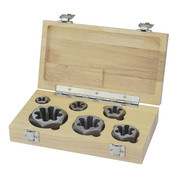 6 Piece NPT Carbon Steel Hex Pipe Die Set, 1/8, 1/4, 3/8, 1/2, 3/4 and 1 in Wooden Case