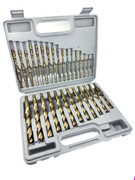 29 Piece Stepped Point Cobalt Drill Bit Set - Quick Change 1/4 Hex Shank for Stainless & Hardened Steel, 1/16 to 1/2 by 1/64