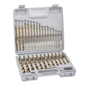 29 Piece Stepped Point Cobalt Drill Bit Set - Quick Change 1/4 Hex Shank for Stainless & Hardened Steel, 1/16 to 1/2 by 1/64