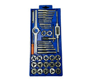 40 Piece Carbon Steel Tap and Die Set with Round Dies (#4-40 -1/2, 1/8 NPT) Liquidation Sale