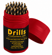 29-Piece M1 High Speed Steel Drill Bit Set – Contractor Grade Twist Drill Bits with Limited Edition Red Round Case