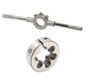 #5-40 UNC X 1 OD HSS Adjustable Round Threading Die & Matching Die Stock Handle Kit