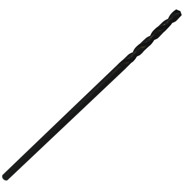 27/64 x 12 HSS Extra Long Reach Aircraft Extension Drill Bit  - Black Oxide, 135° Split Point, Round Shank, Drill America