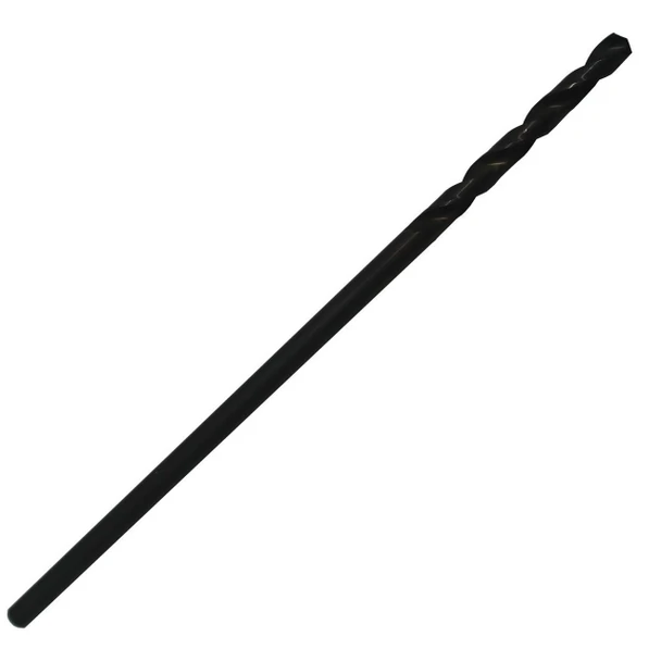 #33 x 6 HSS Extra Long Reach Aircraft Extension Drill Bit  - Black Oxide, 135° Split Point, Round Shank, Drill America