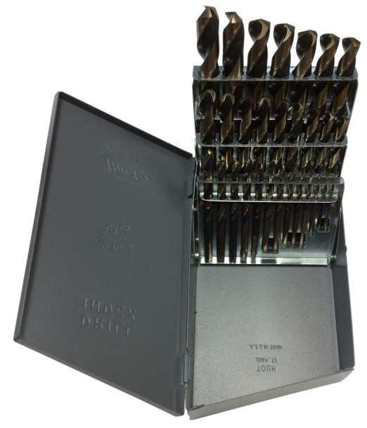 1/16-1/2x64ths 29 Piece Black & Gold Mechanic Length Drill Bit Set